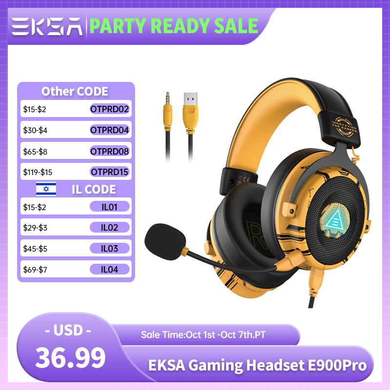 Wired Earphone Lightning - Cuffie da gioco EKSA E900 Pro