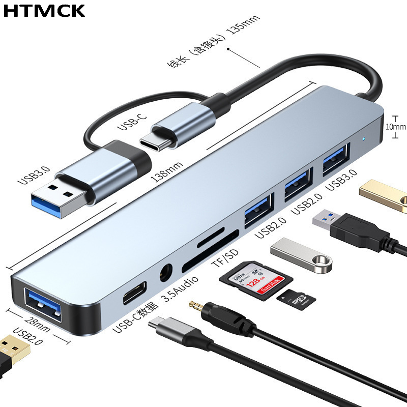 Usb Hub Type C - Docking station multiporta USB Type-C 8-in-2,