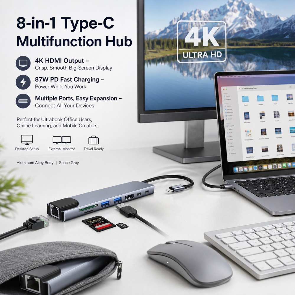 Hub Docking Station 8 in 1 Typ - Usb Hub Type C recensione e prezzo